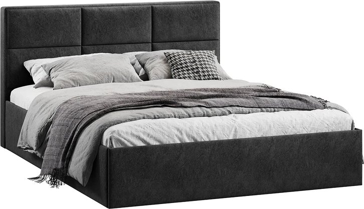Кровать Трия Стелла Тип 1 c ПМ 180x200 (микровелюр Wellmart Graphite)
