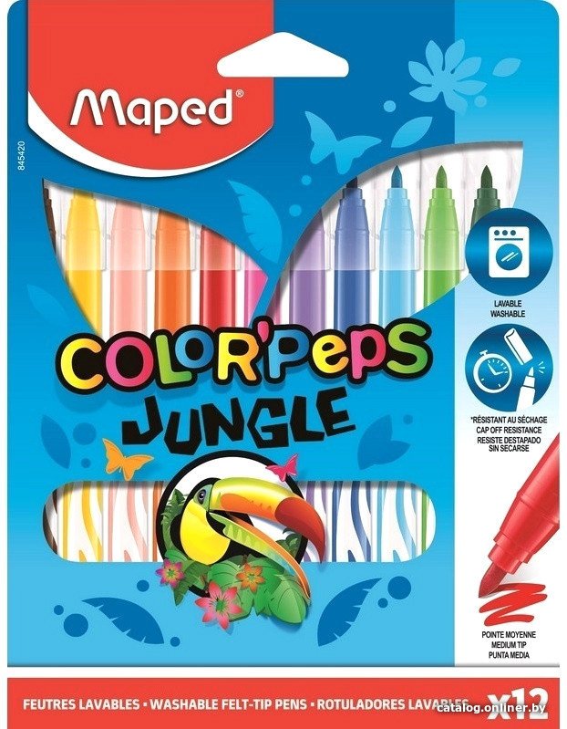 Фломастеры Maped Jungle 845420 (12шт)