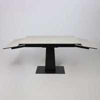 Кухонный стол Lepremo AV 2119 МДФ+керамика раздвижной 1200-1800x800 (серый матовый Carmen Light Grey/черный)