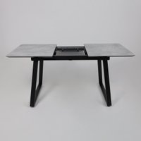 Кухонный стол Lepremo AV 1208 HPL+МДФ раздвижной 1200-1600x800 (мрамор марквина синий/черный)