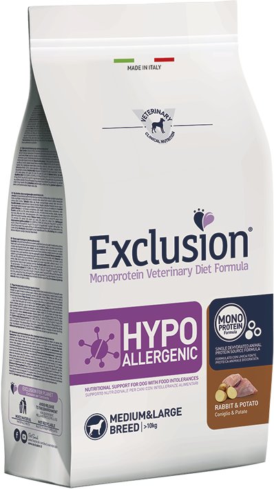 

Сухой корм для собак Exclusion Monoprotein Vet Diet Hypoallergenic Medium&Large Breed Rabbit&Potato (для средних и крупных пород с кроликом и картофелем) 2 кг