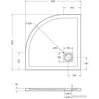 Душевой поддон BelBagno TRAY-MR-UNO-R-80-550-35-W-CR 80x80