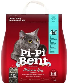 

Наполнитель для туалета Pi-Pi Bent Морской бриз 5 кг