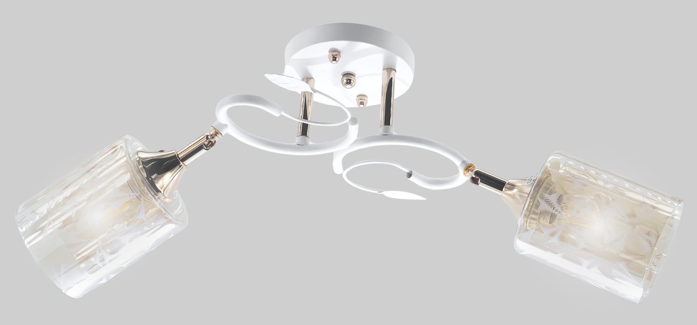 

Люстра средней высоты Aitin Pro НПБ 02-2x60-101 6068/2 (белый/золото)