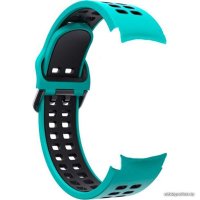 Ремешок Rumi Extreme силиконовый для Samsung Galaxy Watch4/5/6 (20 мм, бирюзовый/черный)