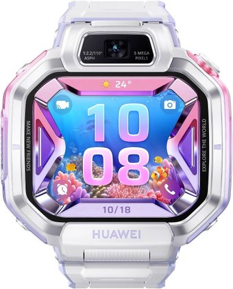 Детские умные часы Huawei Watch Kids X1 Pro (серебристый, с сиреневым ремешком, международная версия)