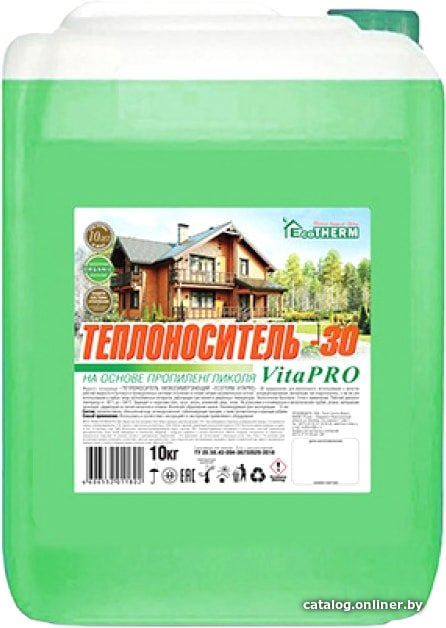 

Теплоноситель EcoTherm VitaPro -30 C 10 кг