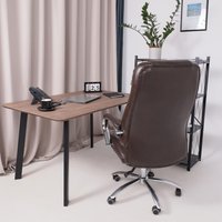 Офисное кресло AksHome King A (натуральная кожа, темно-коричневый)