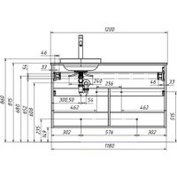  Belux Тумба под умывальник Luna НП 120-03 К (18, белый матовый)