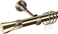 Карниз для штор АС ФОРОС Grace D25Г составной + наконечники Вега золото (2.8м, антик)