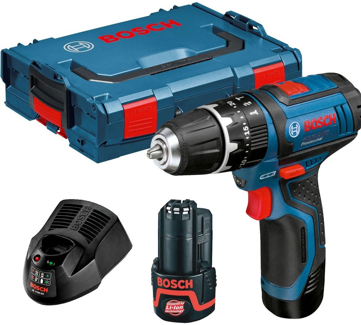 

Ударная дрель-шуруповерт Bosch GSB 12V-15 Professional 06019B6906 (с 2-мя АКБ, кейс)