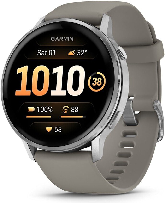 Умные часы Garmin Venu 4 45 мм (серебристый/серый)