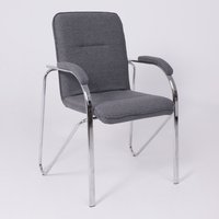 Офисный стул AksHome Samba AKS-1 (Leto 68 темно-серая ткань, мягкие подлокотники)