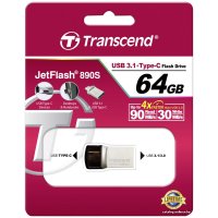 USB Flash Transcend JetFlash 890S USB3.1 + Type-C 64GB [TS64GJF890S]