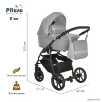 Универсальная коляска Pituso Nino (2 в 1, 3011 antracyt/metalic grey)