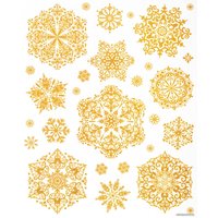 Наклейка на окно Золотая сказка Золотистые снежинки 4 591190