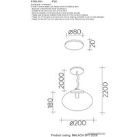 Подвесная люстра Crystal Lux Malaga SP1 D200 (Copper)