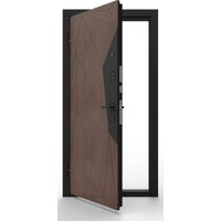 Металлическая дверь Guard Combi Mirror шпон корица/шагрень белая (96x205, левая)