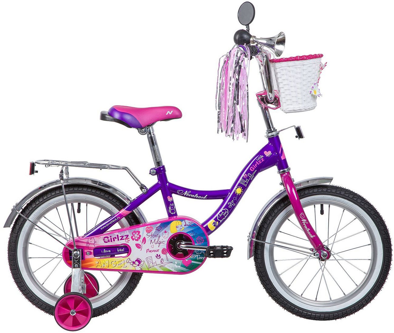 

Детский велосипед Novatrack Little Girlzz 16 2023 167GIRLZZ.VL23 (фиолетовый)