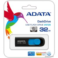 USB Flash ADATA DashDrive UV128 32GB (черный/синий)