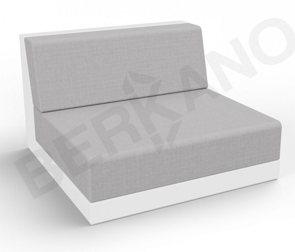 

Садовый диван Berkano Quarter modular средний с подушками 250_016_03 (белый/серый)