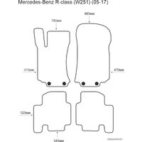 Комплект ковриков для авто Alicosta Mercedes-Benz R W251 05-17 (салон, ЭВА ромб, серый)