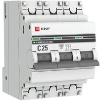 Выключатель автоматический EKF PROxima ВА 47-63М 3P 25А (C) 6kA (без теплового расцепителя) в Бресте