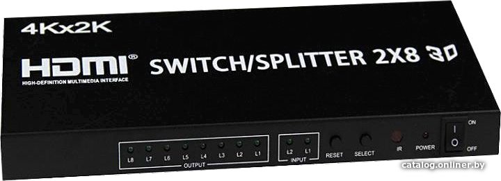 Разветвитель USBTOP 2x8 HDMI 4K 3D