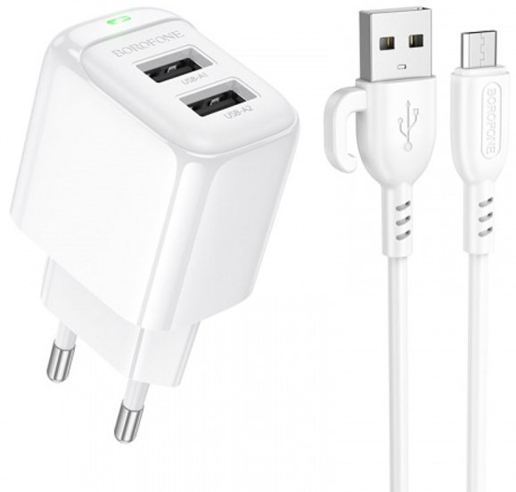 

Сетевое зарядное Borofone BAS41A microUSB (белый)