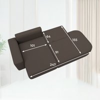 Угловой диван Лига диванов Лига-065 левый 129798L (рогожка амур 05 коричневый)