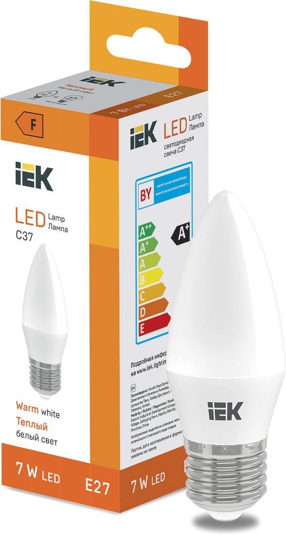 

Светодиодная лампочка IEK LED Candle C37 600lm 3000K E27