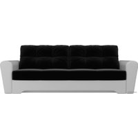 Диван Лига диванов Амстердам 28250 (микровельвет/экокожа, черный/белый)