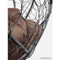 Подвесной диван M-Group Лежебока 11180305 (с серым ротангом/коричневая подушка)