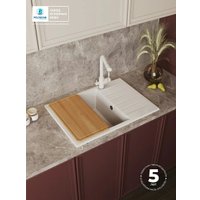 Кухонная мойка Polygran Deka 700 (белый хлопок)