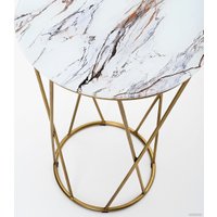 Журнальный столик RasGar Престиж Аллюр (золото/белый мрамор/стекло)