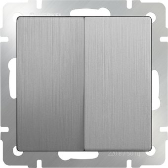 Выключатель проходной Werkel WL09-SW-2G-2W (серебряный рифленый)