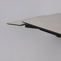 Кухонный стол Lepremo AV 2111 МДФ+керамика раздвижной 1200-1800x800 (серый матовый Carmen Light Grey/черный)