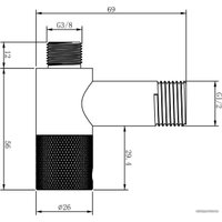 Вентиль Wellsee Drainage System 182146001, угловой (2 шт, хром)
