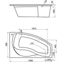 Ванна Santek Майорка 150x90 R комфорт [1WH112385]