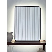 Зеркало с подсветкой  eMZe Smartphone 50х70 LED.UV.SMART.50.70.CHE.4K (черный с УФ-окантовкой и подсветкой)