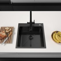 Кухонная мойка ARFEKA Eco AR 500*500 Black PVD Nano Decor Millet Grains