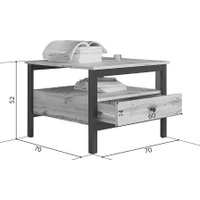 Журнальный столик Black Red White Loft LAW (дуб вотан/черный)