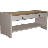 Скамья ММЦ Стокгольм (с ящиками, белый воск/антик)