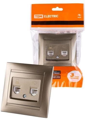 

Розетка компьютерная TDM Electric Лама SQ1815-0719 (бронза)