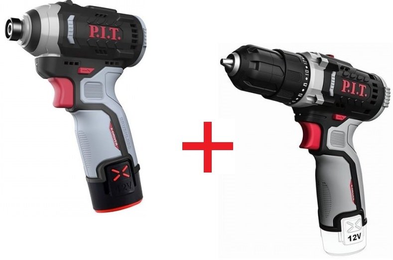 

P.I.T. PBM12K-10A+PSD12K-120A/2 (шуруповерт, винтоверт, 2 АКБ)