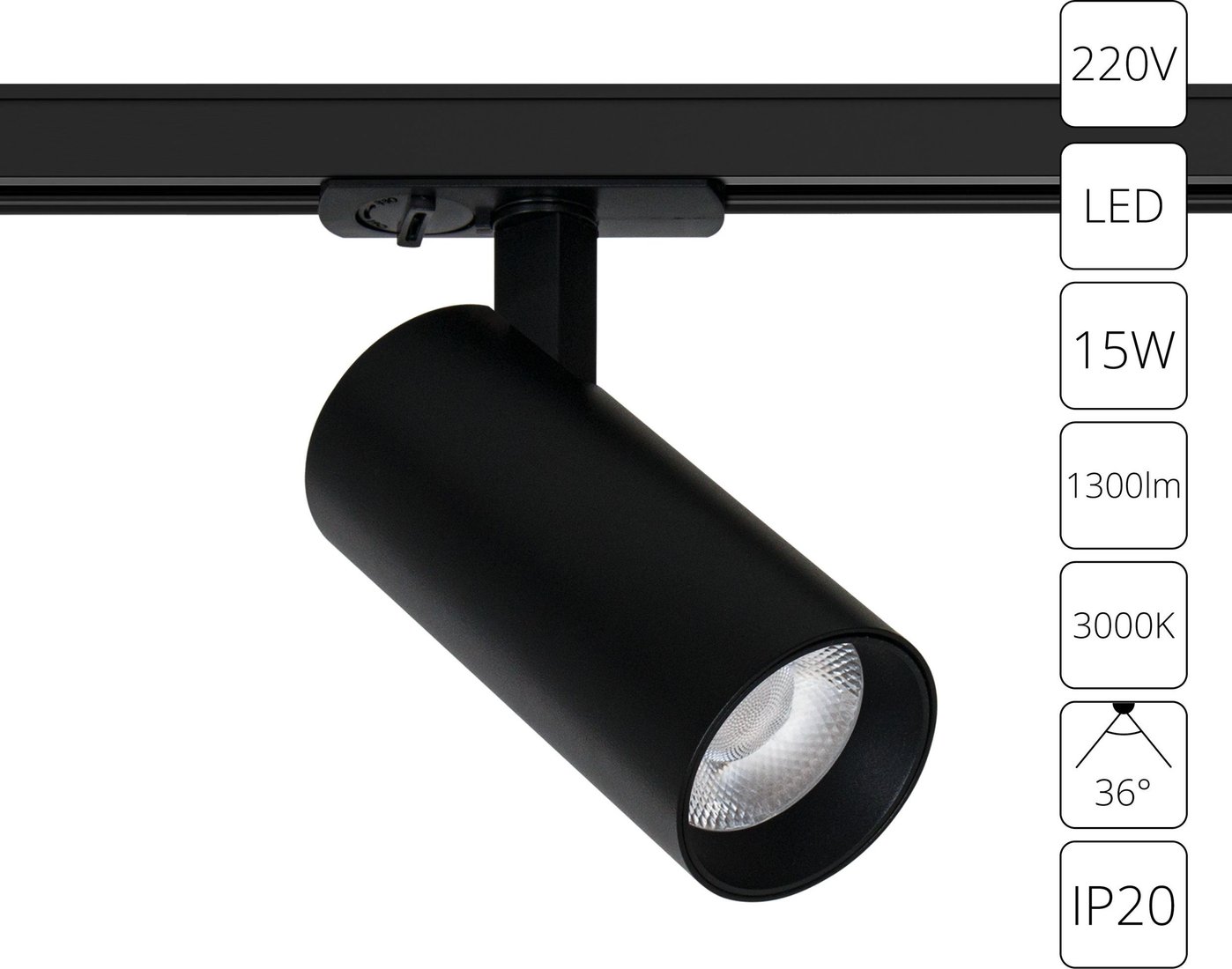 

Трековый светильник Arte Lamp Bene A1936PL-1BK