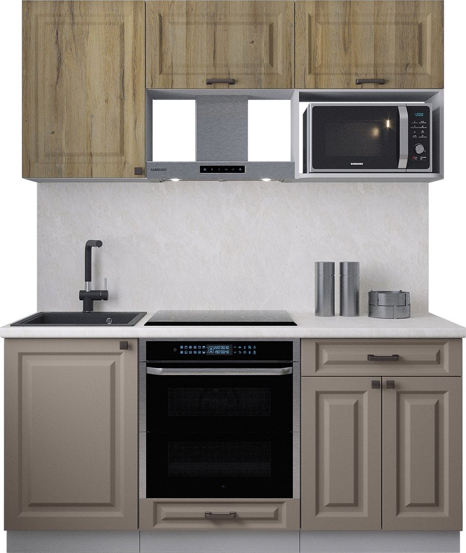 

Готовая кухня Интерлиния Мила Деко 1.7 (луна/дуб вотан/опал светлый)