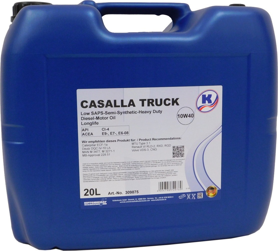 

Моторное масло Kuttenkeuler Casalla Truck 10W-40 20л
