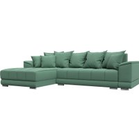 Угловой диван Лига диванов НордСтар левый 123501L (рогожка амур зеленый)