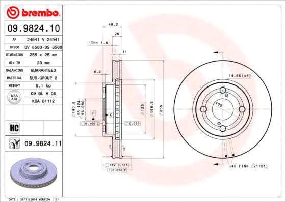 

Brembo 09982410